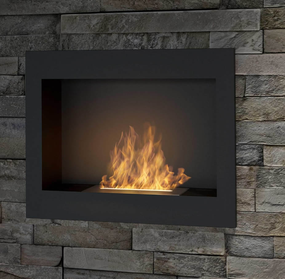Chimenea de bioetanol empotrable en pared