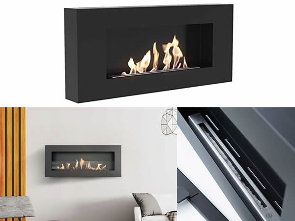 Chimenea bioetanol pared moderna segura