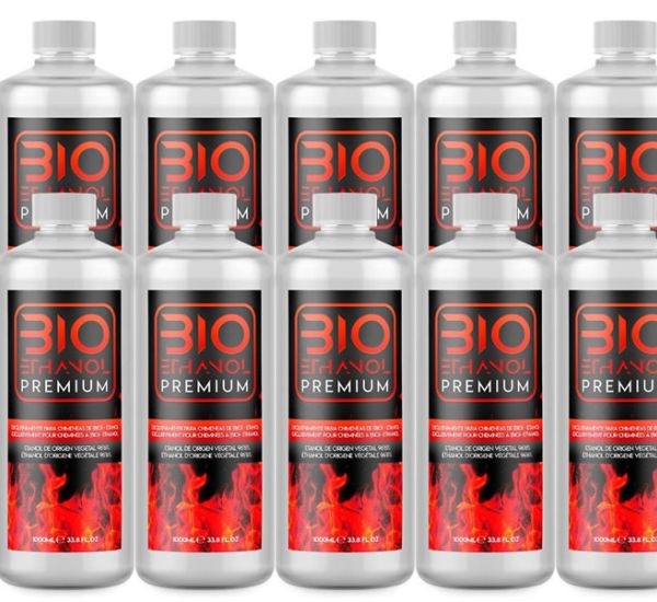 10 litros Bioetanol Premium Transparente para chimeneas